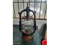 Unique old large French gas lantern lamp