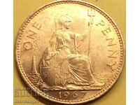 Marea Britanie 1 penny 1967 30mm bronz