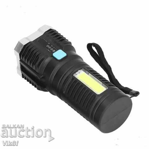 Powerful LED flashlight, COB side light, rechargeable battery with price 20.50 BGN | € 10.48 Powerful LED flashlight, COB side light, rechargeable battery with price 20.50 BGN | € 10.48