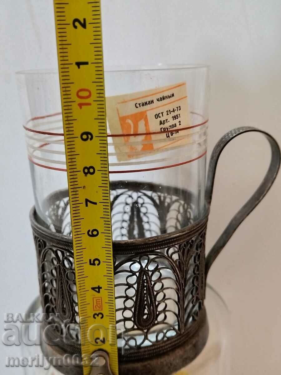 Filigree stemmed service for cups 6 pcs stemmed USSR cup - 5 Filigree stemmed service for cups 6 pcs stemmed USSR cup - 5