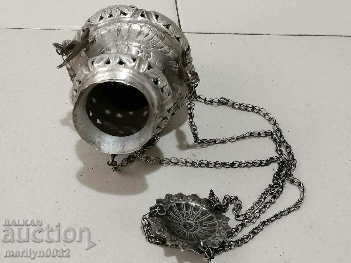 Аукцион Възрожденско сребърно домашно кандило кръст Аукцион Възрожденско сребърно домашно кандило кръст