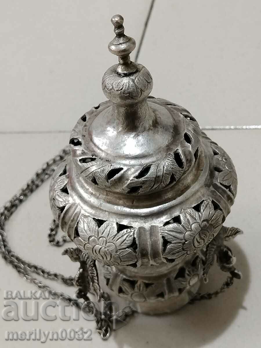 Възрожденско сребърно домашно кандило кръст - 7 Възрожденско сребърно домашно кандило кръст - 7