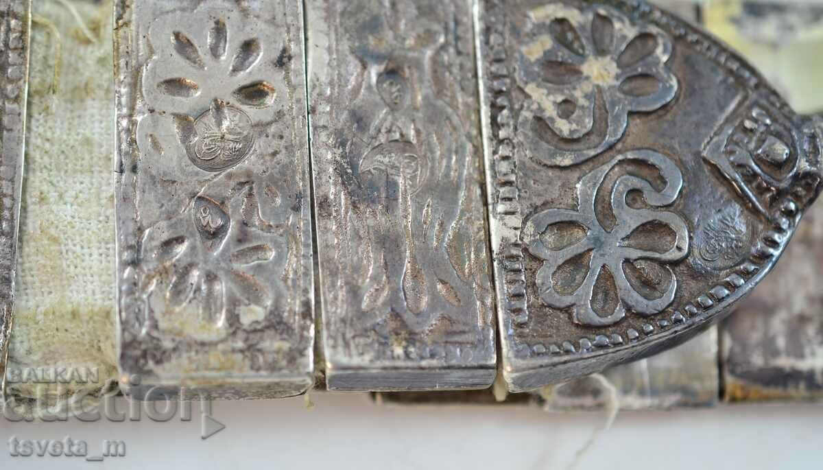 Δημοπρασία Αναγεννησιακή ασημένια ζώνη με tugra σε κάθε πλακάκι