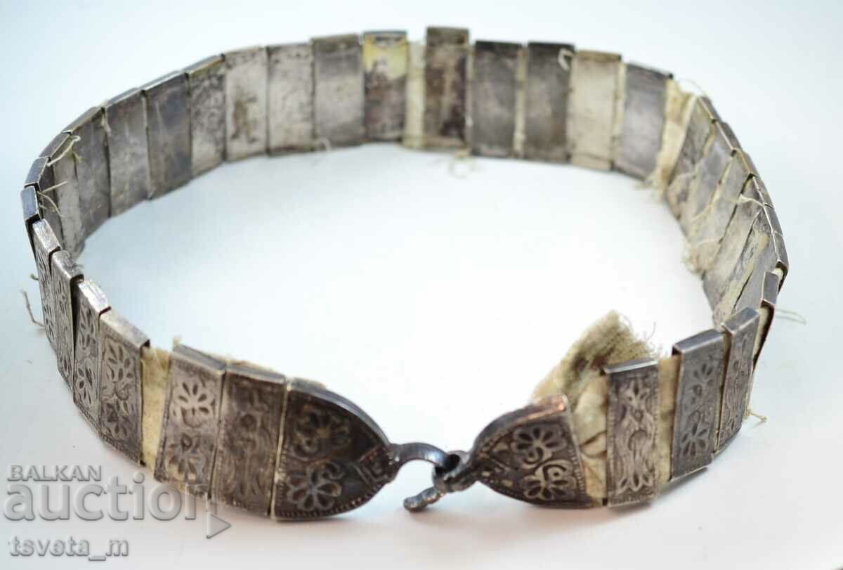 Renaissance silver belt with tugra on each tile