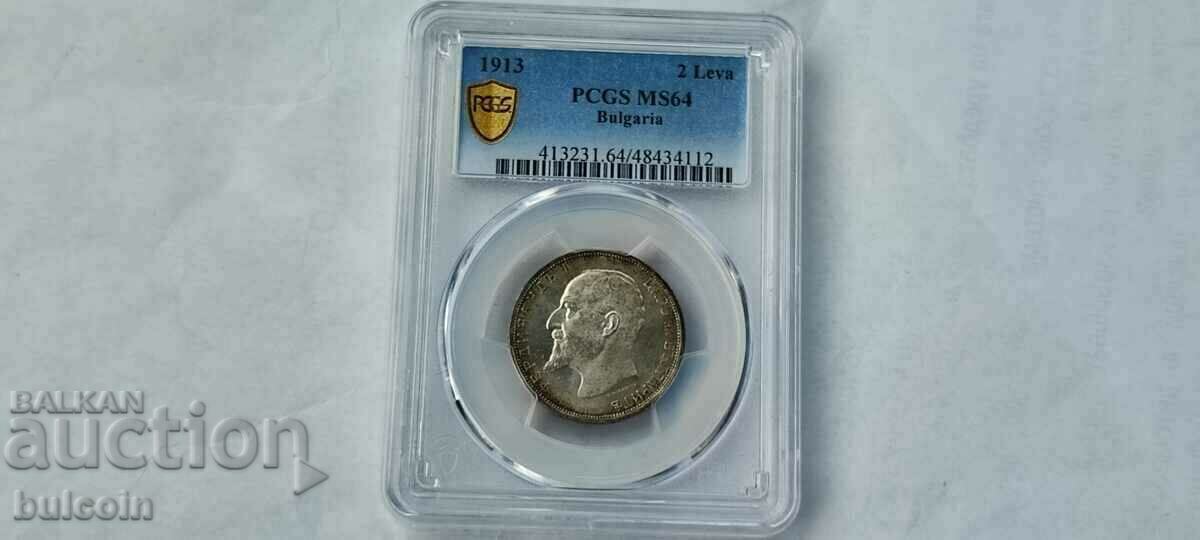 2 LEVA 1913 PCGS MS64