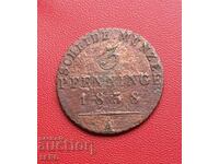 Germania-Prusia-3 Pfennig 1838 A-Berlin-An rar