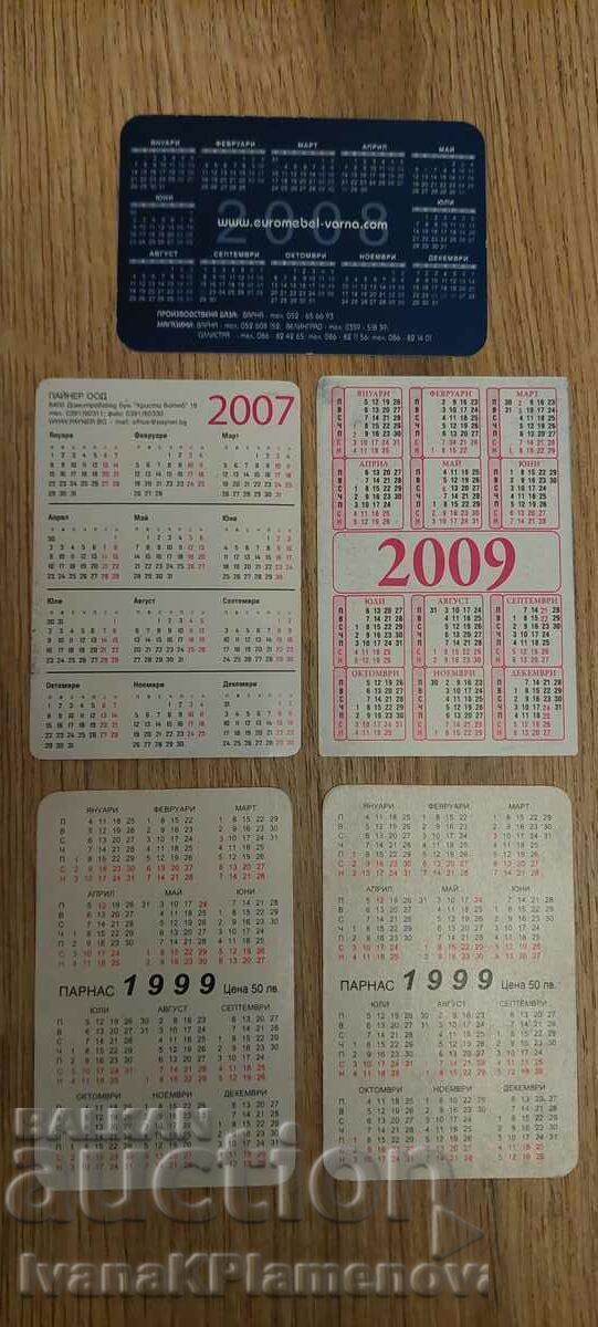 Calendars for collectors 5 pieces - 5 Calendars for collectors 5 pieces - 5