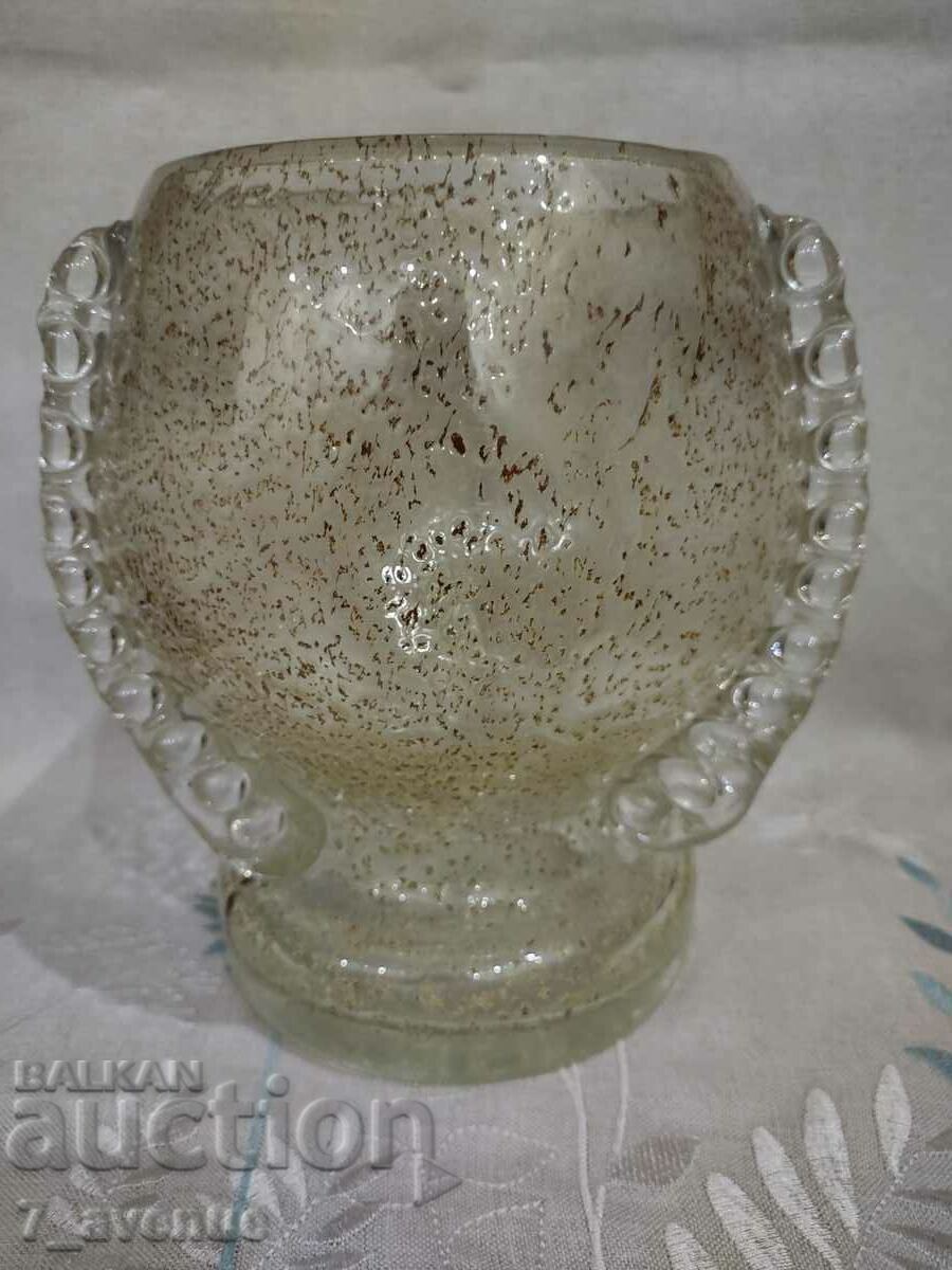 Vase, planter, glass decoration, massive, heavy 15.11.2024