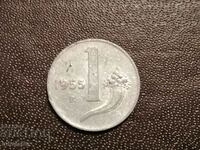 1955 year 1 lira Italy Aluminum