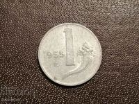 1955 year 1 lira Italy Aluminum