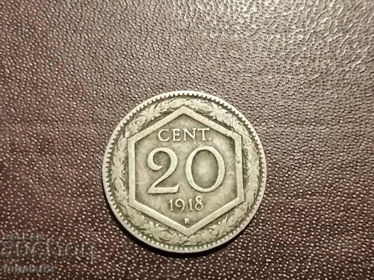 1918 20 centesimi Italia