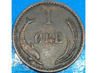 Denmark 1902 1 ore yore - quite rare denomination