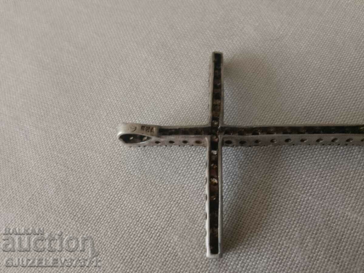 Silver medallion cross all with small zirconia, sample 925, with price 60.00 BGN | € 30.68 Silver medallion cross all with small zirconia, sample 925, with price 60.00 BGN | € 30.68