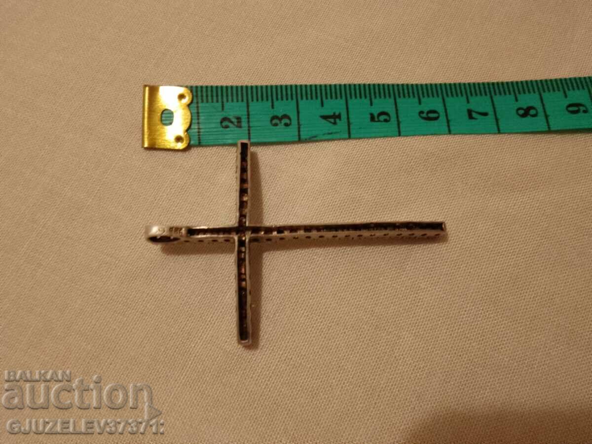 Delivery of Silver medallion cross all with small zirconia, sample 925, Delivery of Silver medallion cross all with small zirconia, sample 925,