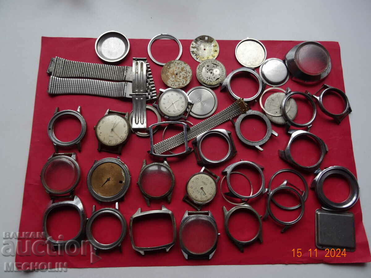 LOT OF CASES AND PARTS FOR RUSSIAN WATCHES -1