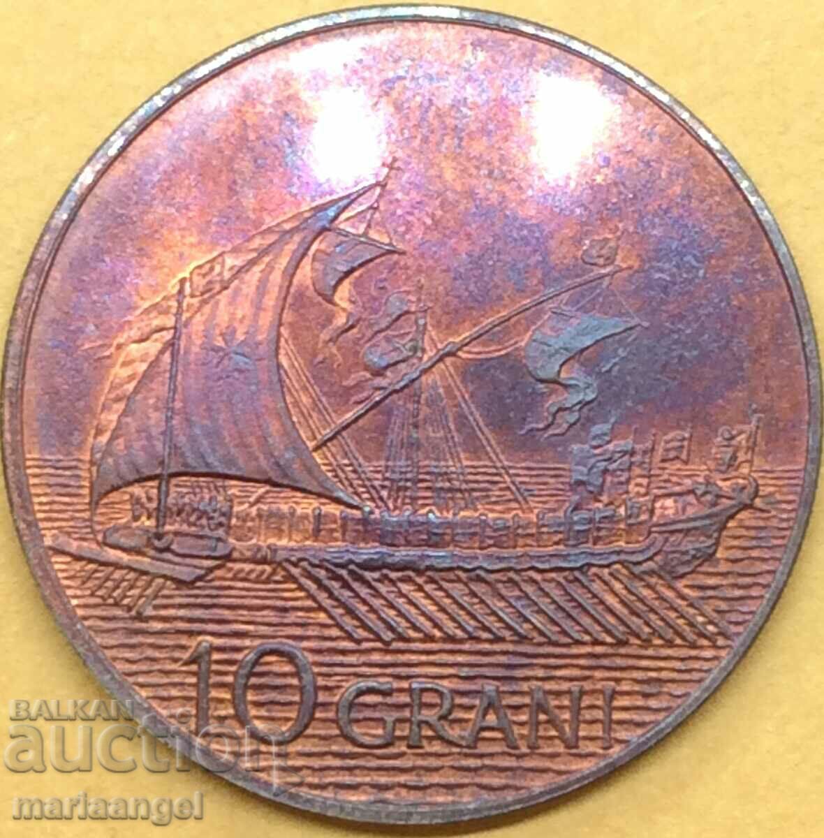 Order of Malta 10 grains 1979 S.M.Order of Malta SHIP bronze