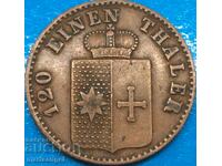 3 pfennig 1867 Waldeck-Pyrmont Germania cupru - rar