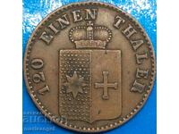 3 pfennig 1867 Waldeck-Pyrmont Germany copper - rare