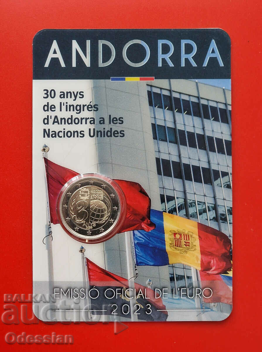 Andorra • 2 euro • 2023 • 30 de ani de aderare la ONU