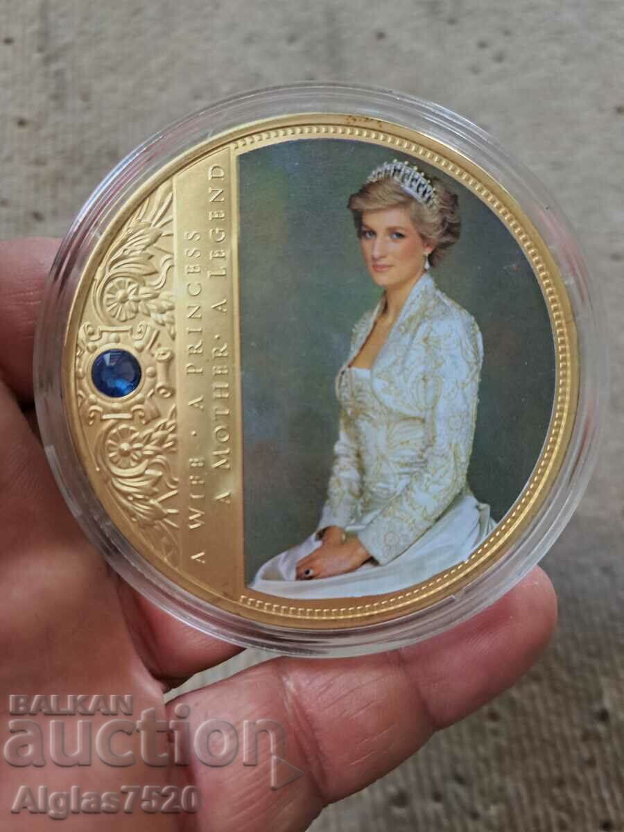 Placă mare și solidă „Lady Diana” cu piatră Swarovski