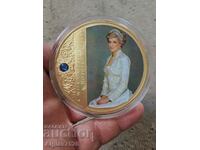 Large, solid "Lady Diana" plaque with Swarovski stone