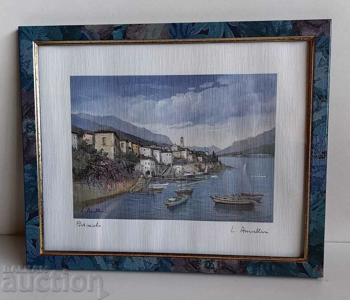 .OLD PAINTING REPRODUCTION MARINISM GLASS FRAME EXCELLENT .OLD PAINTING REPRODUCTION MARINISM GLASS FRAME EXCELLENT