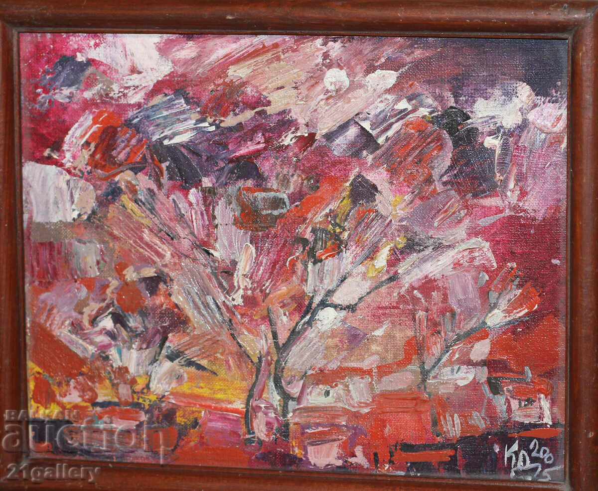 Krasimir Doychev (1961-) Oil paints "Anxious sun" with price 300.00 BGN | € 153.39