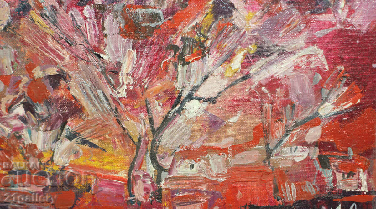 Krasimir Doychev (1961-) Oil paints "Anxious sun" - 5