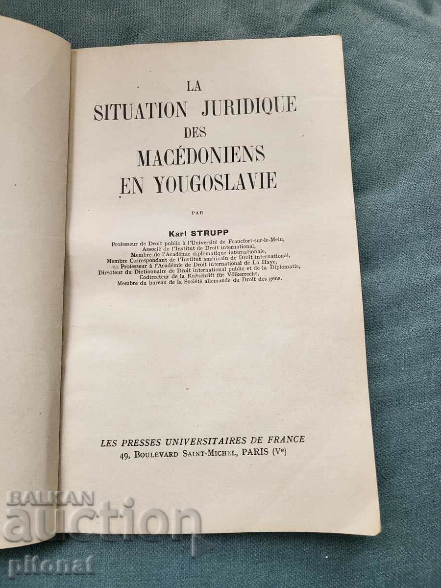 Auction Legal Status of Macedonians in Yugoslavia 1929 Auction Legal Status of Macedonians in Yugoslavia 1929