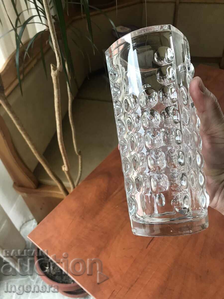 THICK-WALLED RELIEF GLASS VASE FROM SOCA MASSIVE - 5 THICK-WALLED RELIEF GLASS VASE FROM SOCA MASSIVE - 5