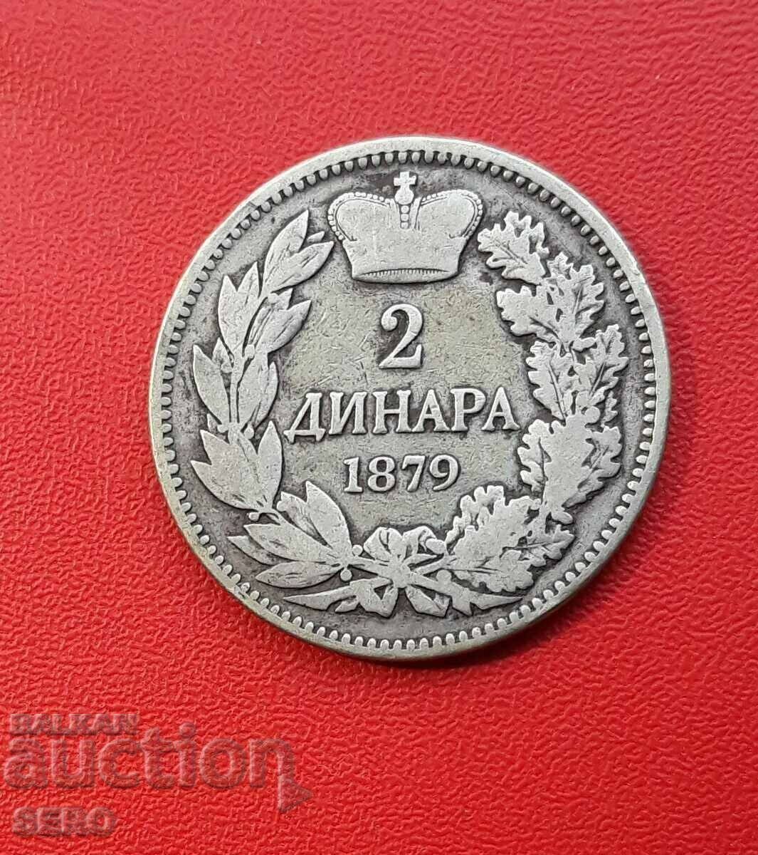 Serbia-2 dinari 1879