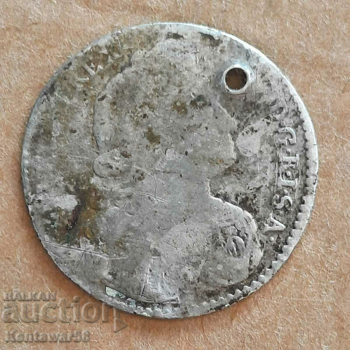 Silver 6 Kreuzer 1737 - Charles VI. RRR Silver 6 Kreuzer 1737 - Charles VI. RRR