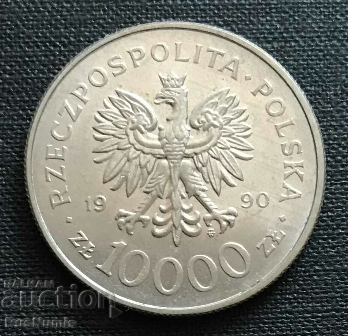 Poland. 10,000 zlotys 1990 10 years trade union Solidarity. with price 5.00 BGN | € 2.56 Poland. 10,000 zlotys 1990 10 years trade union Solidarity. with price 5.00 BGN | € 2.56