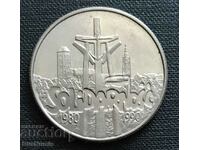 Poland. 10,000 zlotys 1990 10 years trade union Solidarity.