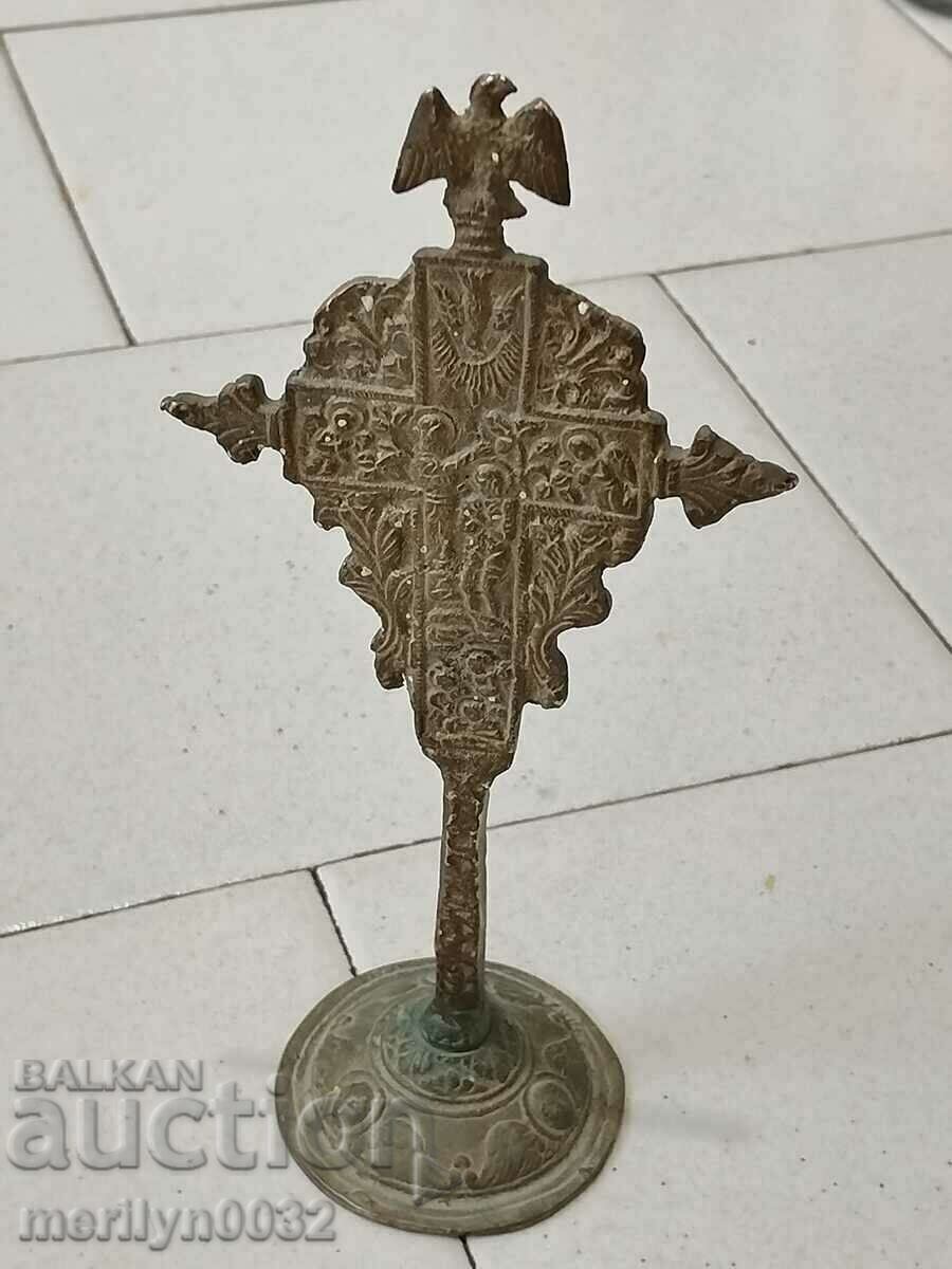 Renaissance bronze table cross double-faced crucifix with price 399.00 BGN | € 204.01
