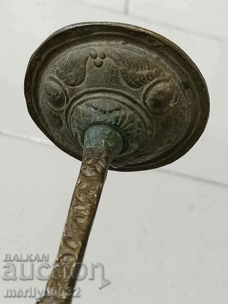 Renaissance bronze table cross double-faced crucifix - 6