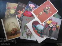 Old Russian greeting cards, 10 pieces, double