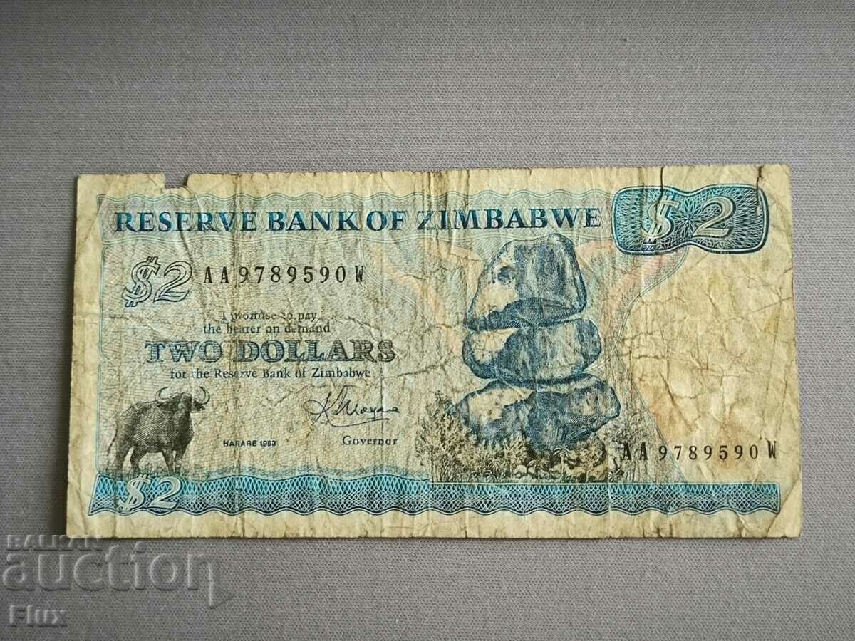 Banknote - Zimbabwe - 2 dollars | 1983