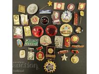 LOT of 34 Soviet Social Badges USSR Lenin Enamel USSR Russia