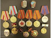 LOT of 13 Soviet Social Medals Badges USSR Enamel KGB USSR