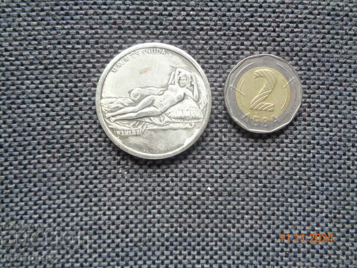 Auction Old coin with Leonardo Da Vinci Auction Old coin with Leonardo Da Vinci