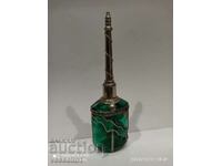 Moorish emerald green glass perfume bottle9.5