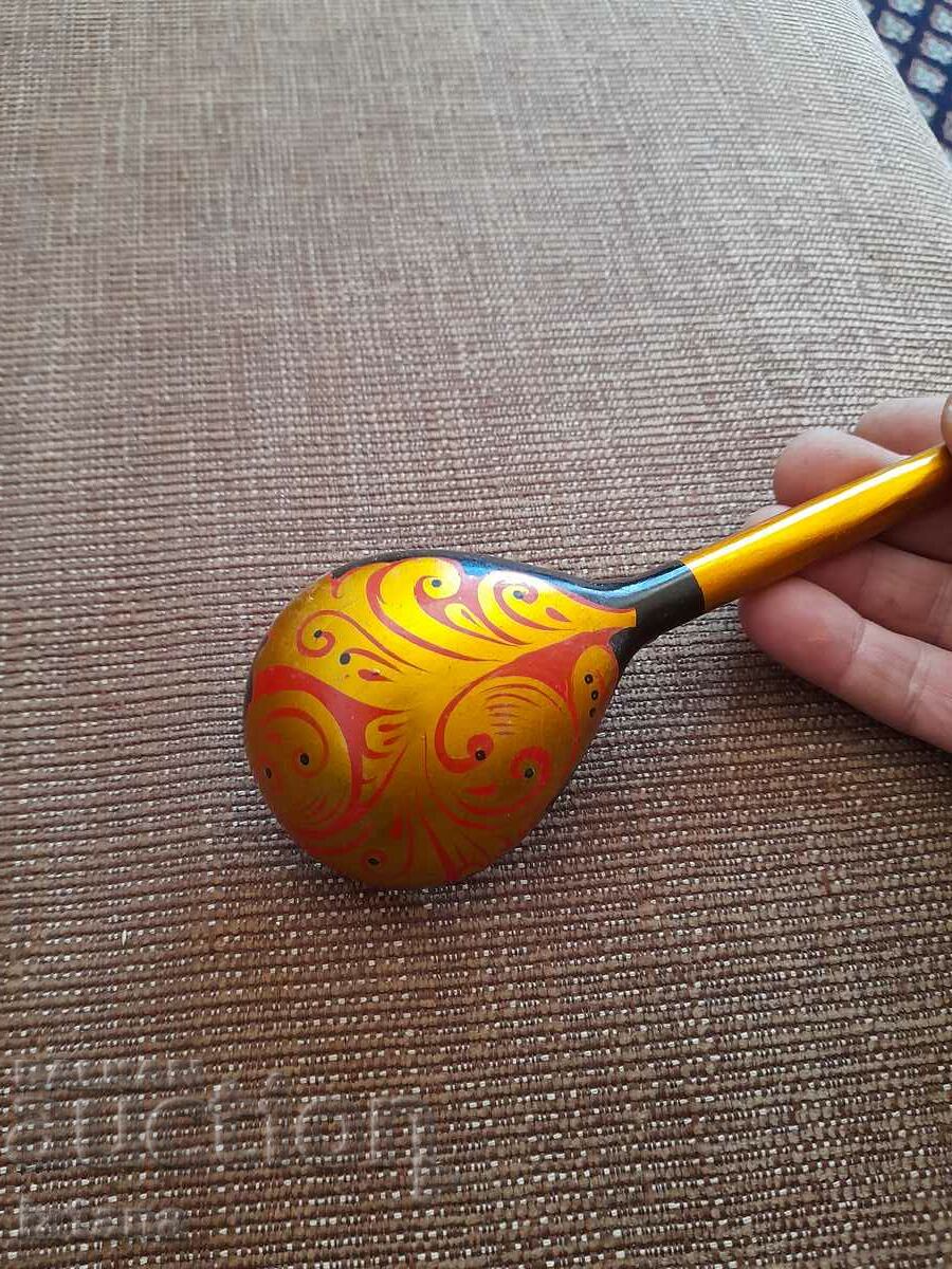 Auction Old Russian wooden spoon Auction Old Russian wooden spoon