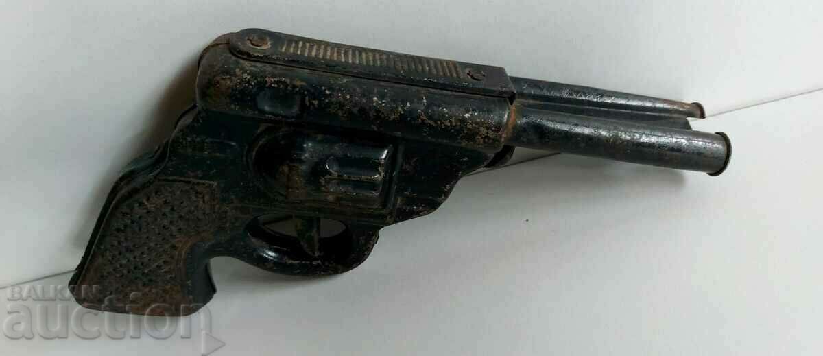 .RARE TOY SHEET METAL DOUBLE BARREL GUN METAL NOT WORKING - 7 .RARE TOY SHEET METAL DOUBLE BARREL GUN METAL NOT WORKING - 7