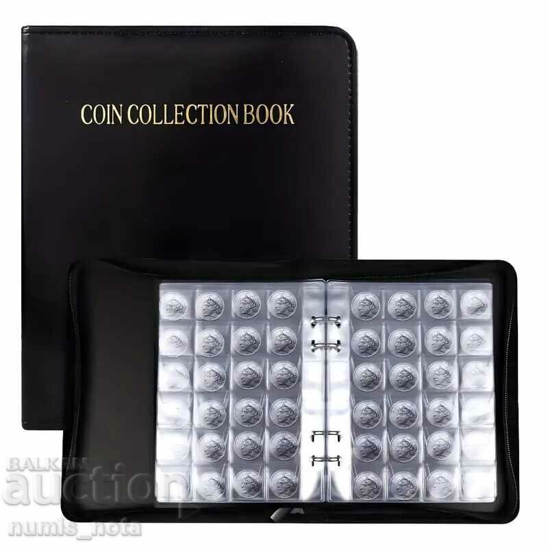 practical album complete with 20 sheets of coins Eco-leather with zipper