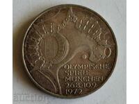 .1972 MONEDA OLIMPICĂ GERMANĂ DE ARGINT 10 MARCI