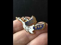 French airline UTA geese in flight rare badge