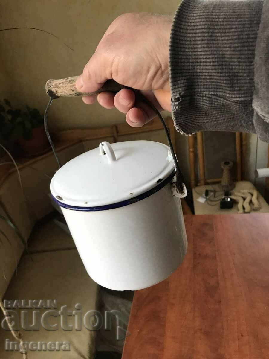 BOILER BOILER BOILER DISH ENAMELLED LID FROM SOCA MARKED 1966 - 5