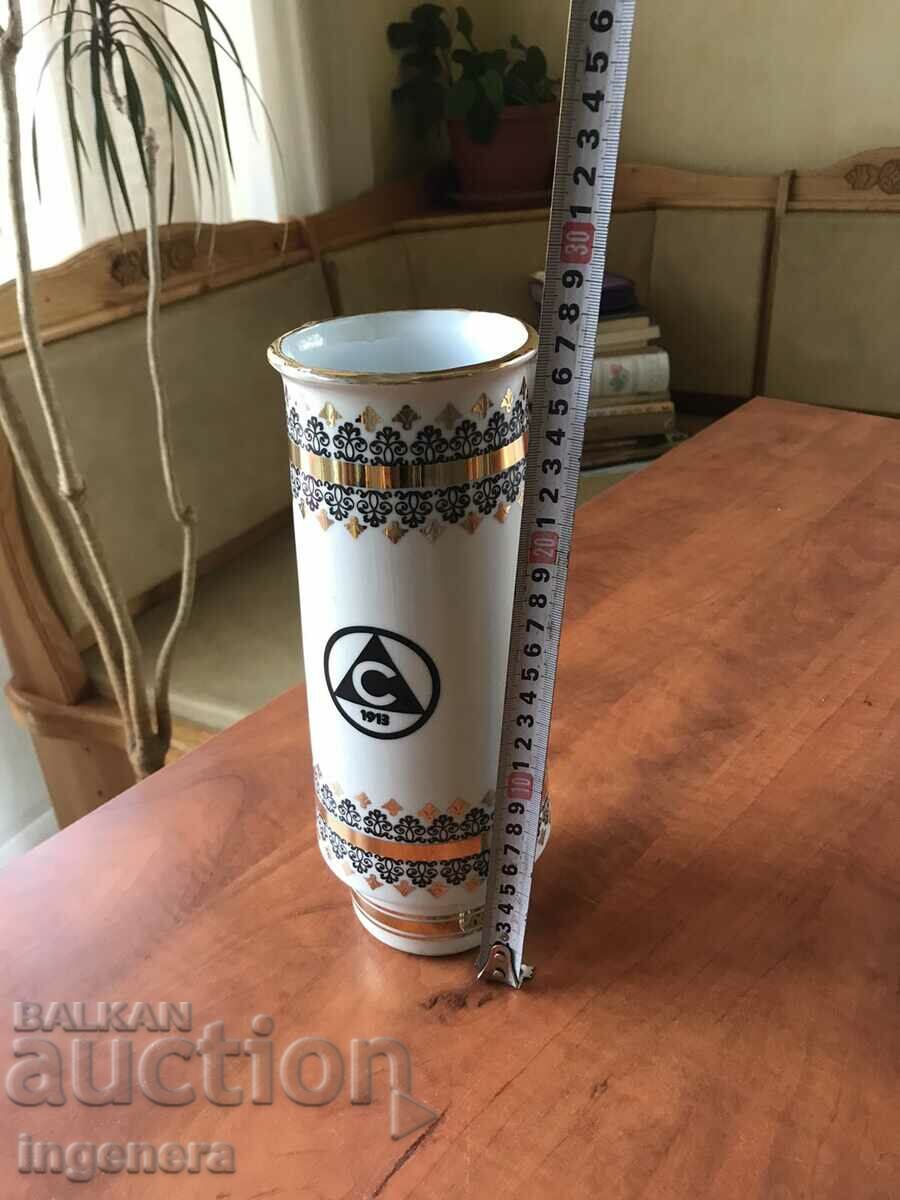 PORCELAIN VASE GILT SLAVIA 1913 COLLECTOR'S-FIRST Q-VO with price 88.00 BGN | € 44.99