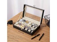 luxury box for storage and presentation of 12 watches